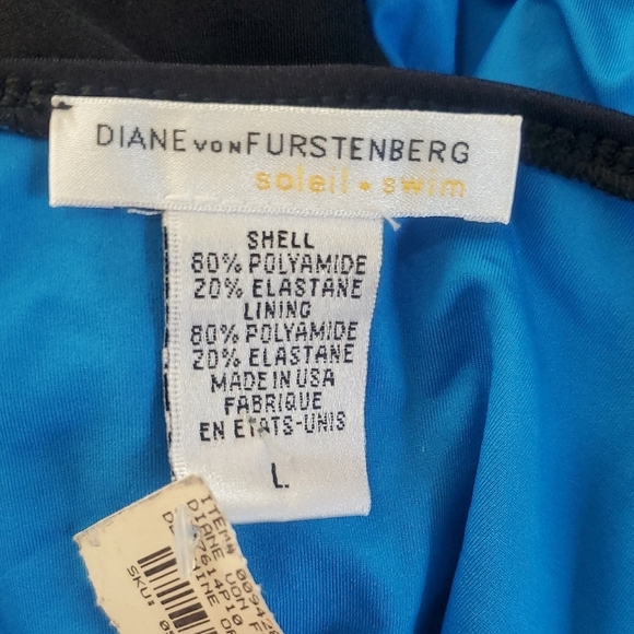 NEW Diane von Furstenberg One Piece Swimsuit Black Size L - Picture 11 of 12